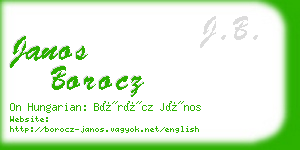 janos borocz business card